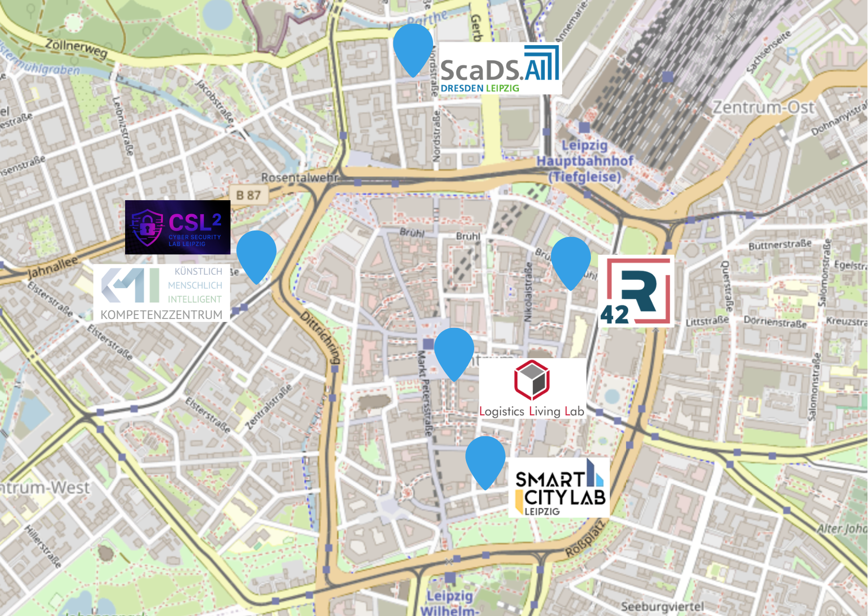 Map of participating labs